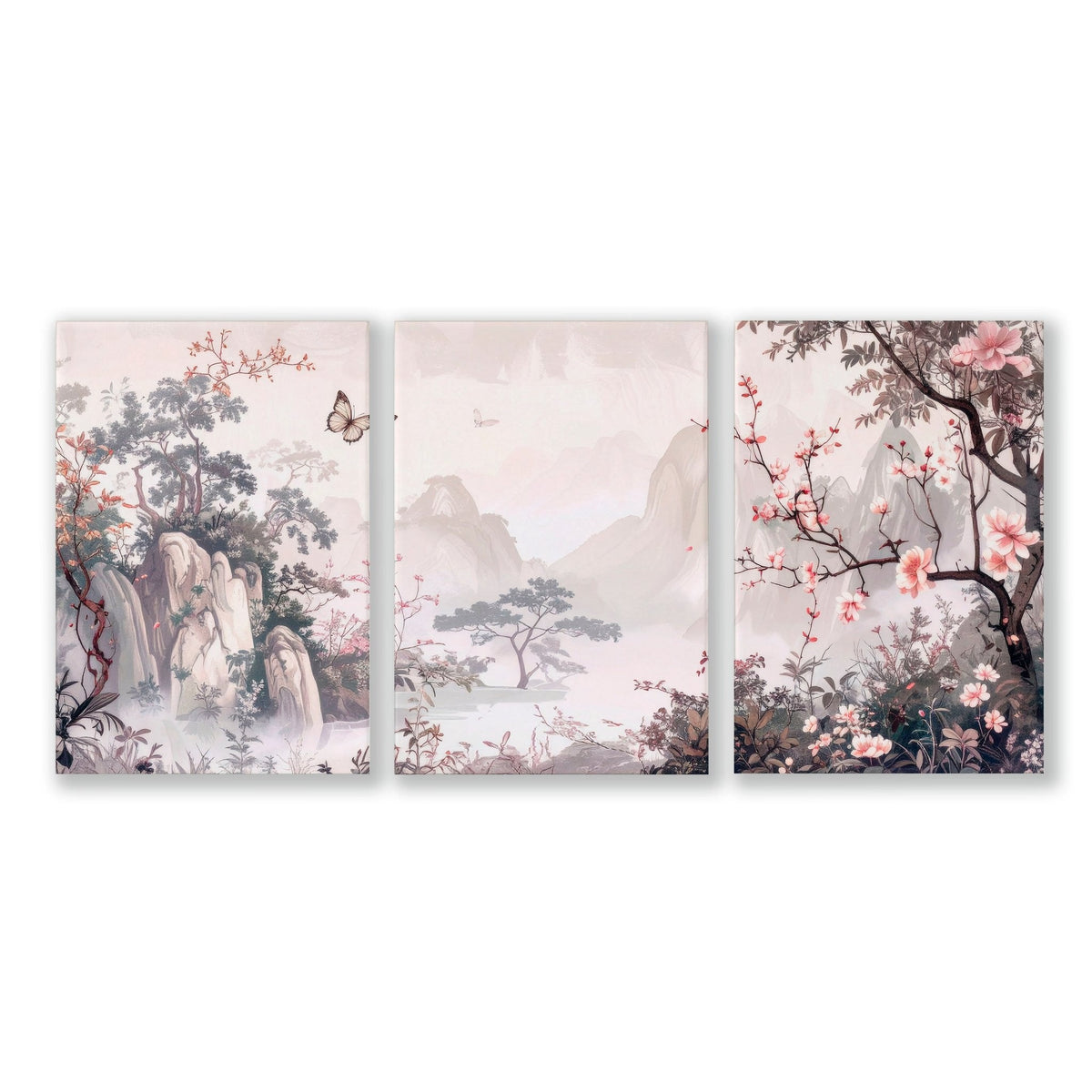 Chinoiserie Wall Art Framed | Set of 3 Prints