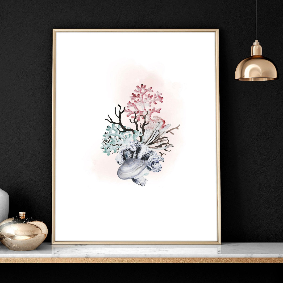 Coastal Prints Set of 3 | Framed Seashell Wall Art