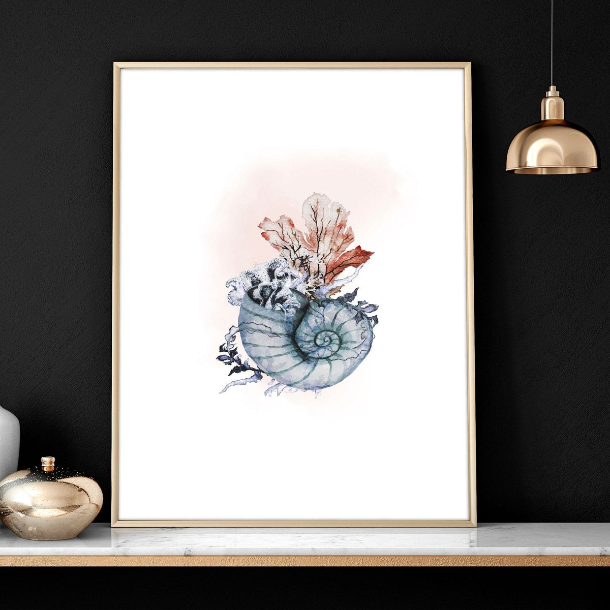 Coastal Prints Set of 3 | Framed Seashell Wall Art