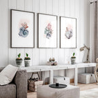 Coastal Prints Set of 3 | Framed Seashell Wall Art