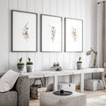 Framed Floral Prints | Set of 3 wall art prints