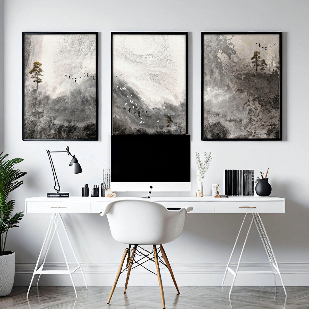 Pictures for Office | Framed Landscape Print Set of 3