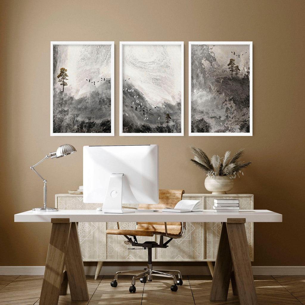 Pictures for Office | Framed Landscape Print Set of 3