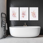 Framed Pictures For The Bathroom | Set of 3 Seashells Wall art Prints