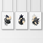 Art for bathroom | set of 3 Tropical wall prints