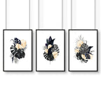 Art for bathroom | set of 3 Tropical wall prints