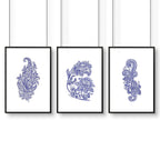 Wall hanging boho | set of 3 Paisley wall art for bedrooms