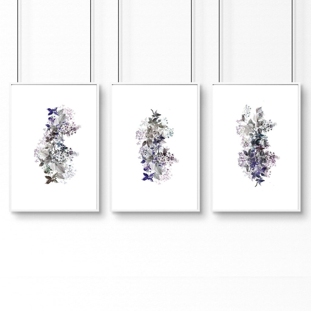 Framed prints bathroom | set of 3 Shabby Chic wall prints
