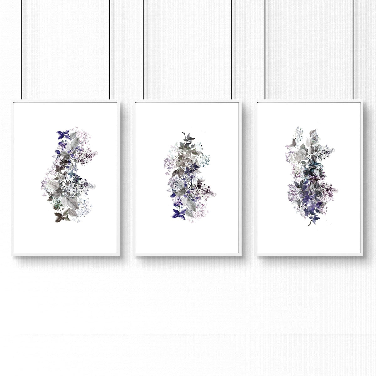 Framed prints bathroom | set of 3 Shabby Chic wall prints