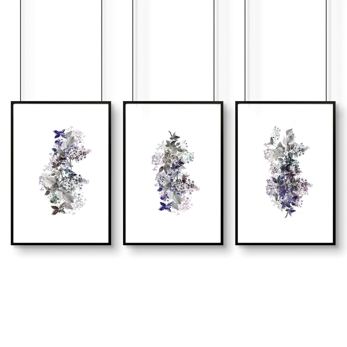 Framed prints bathroom | set of 3 Shabby Chic wall prints