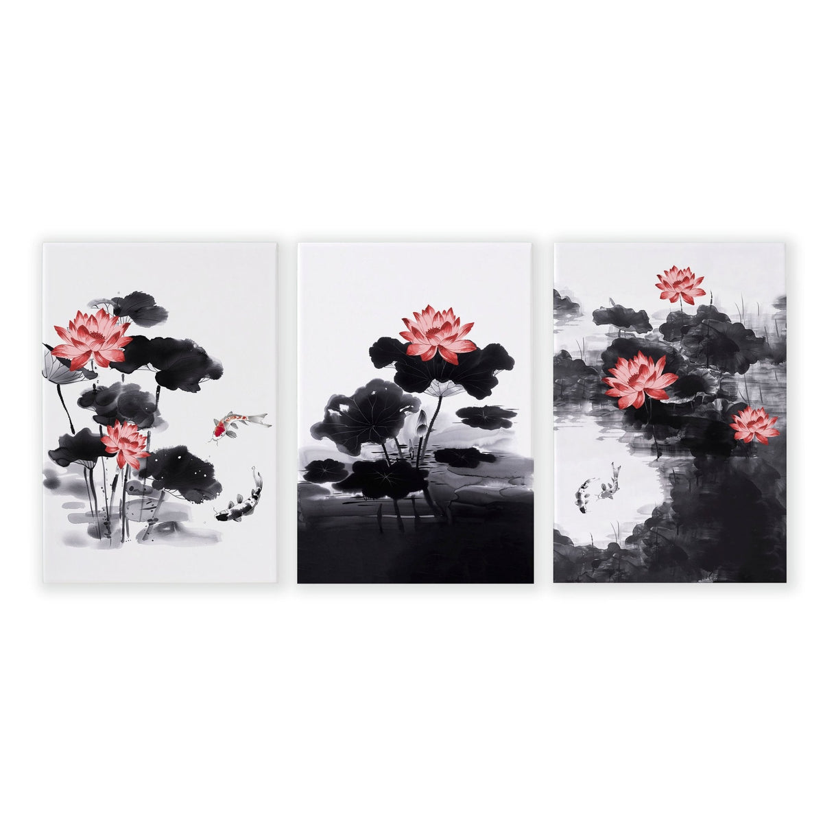 Framed Prints For Wall | Set of 3 Asian Inspired Wall art Prints