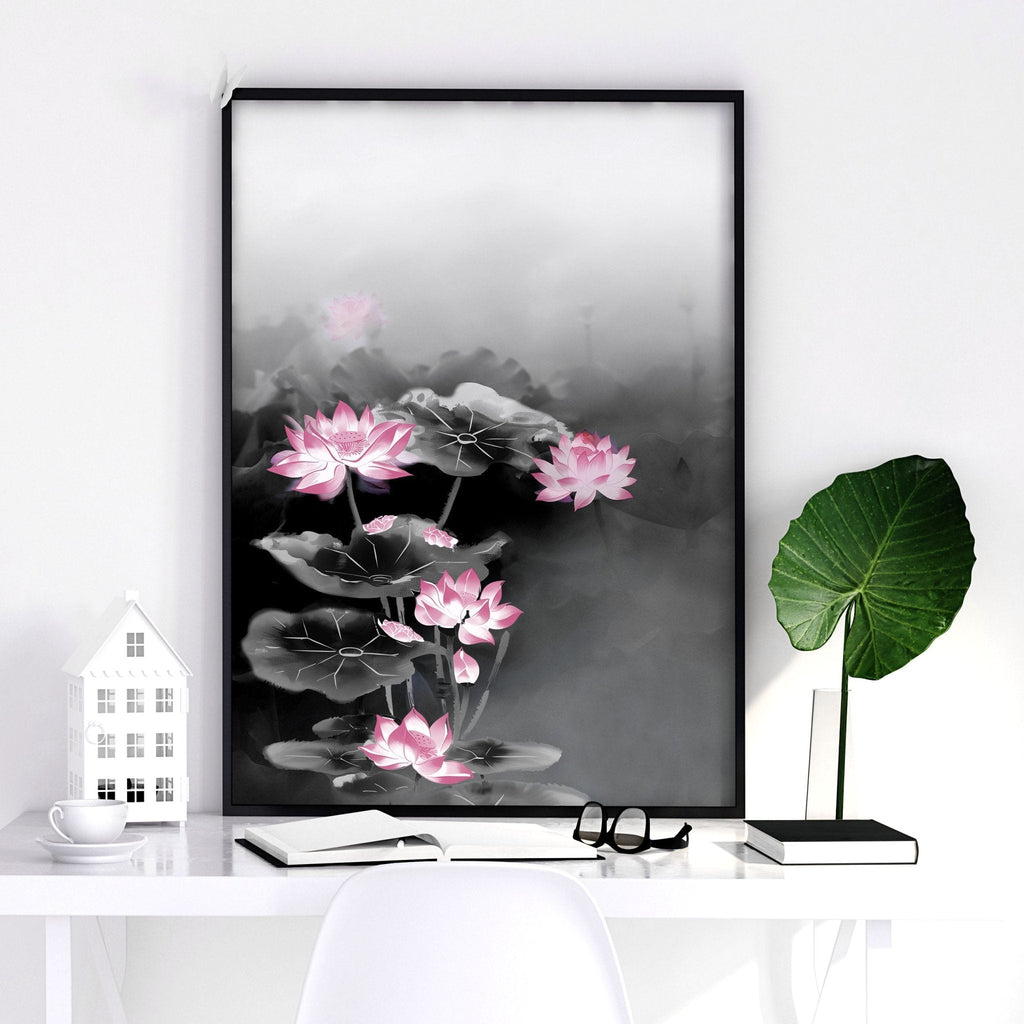 Framed Prints Wall | Set of 3 Asian Inspired Wall art Prints