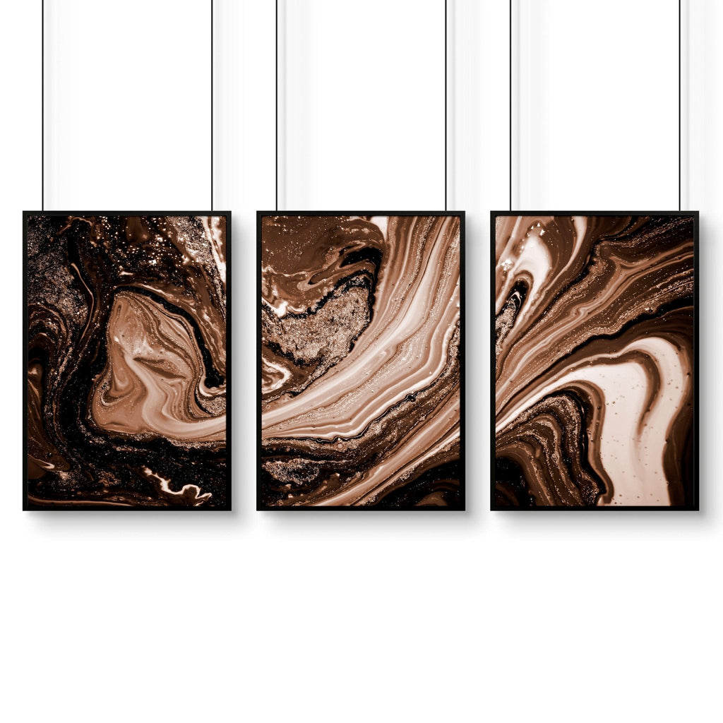 Framed wall art abstract | set of 3 wall art prints