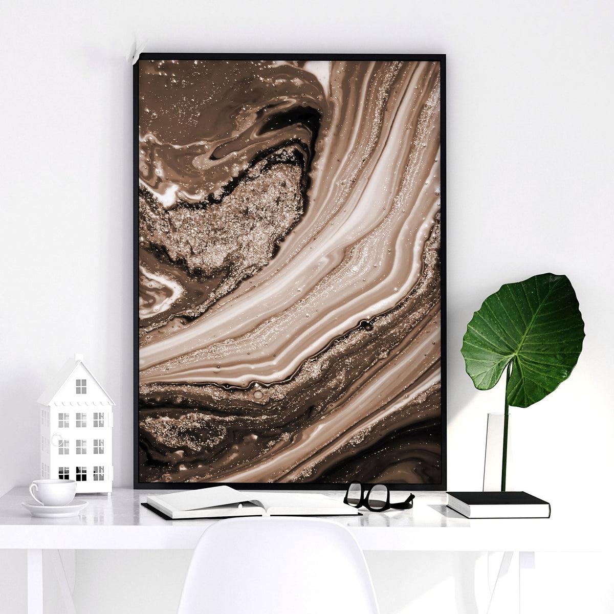 Framed wall art abstract | set of 3 wall art prints