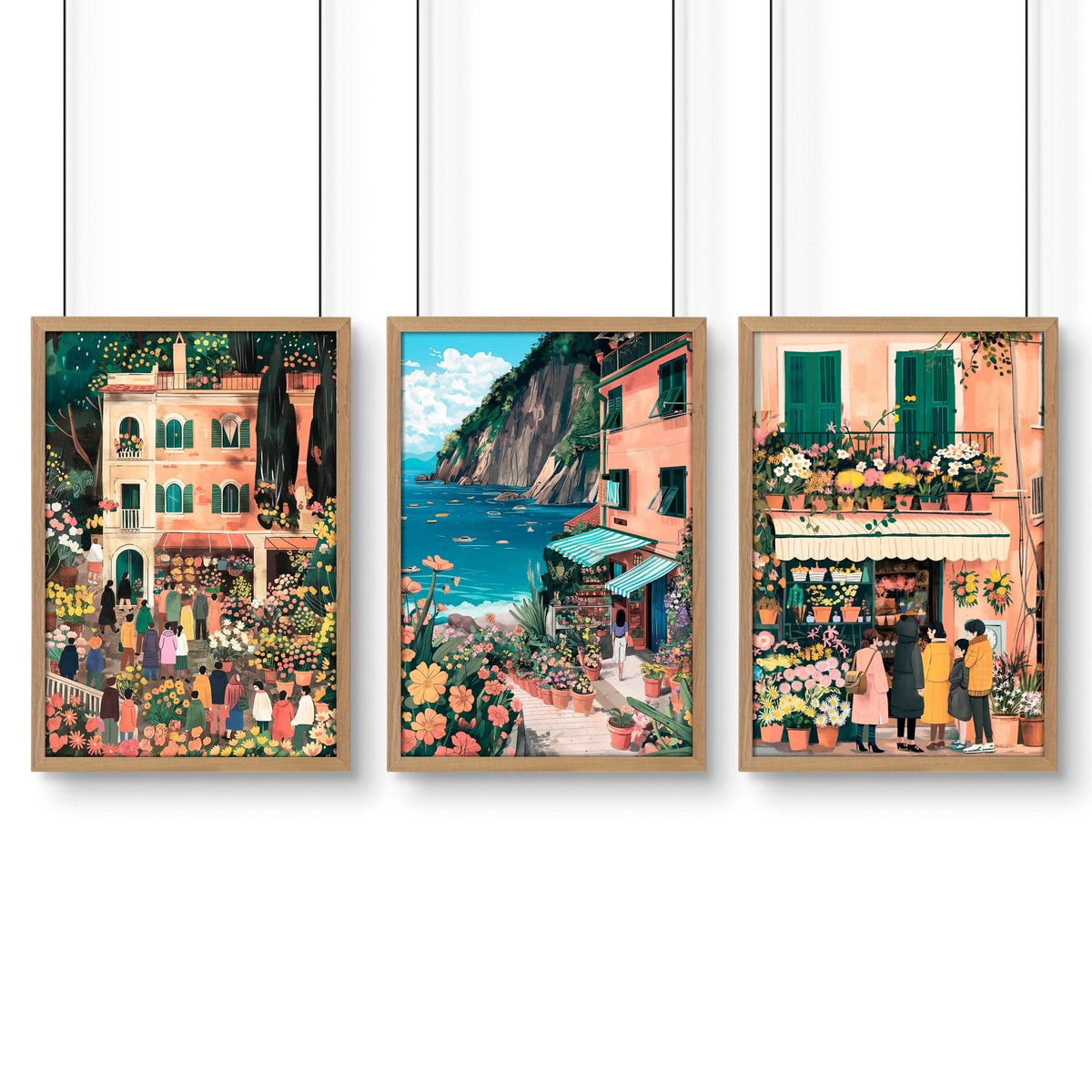 Gallery Wall Frames | Set of 3 Italian Lifestyle Wall art Prints