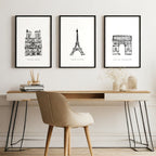 Gallery Wall Framing | Set of 3 Paris Landmarks Wall art Prints