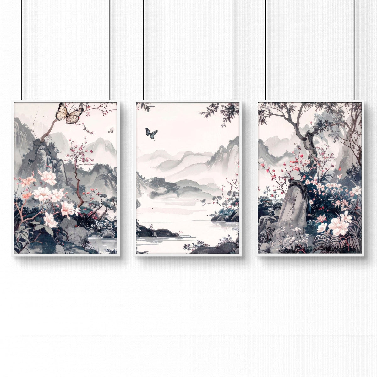 Gallery Wall Prints | Set of 3 Chinoiserie Wall art Prints