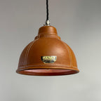 Genuine Leather Pendant Light – Hand-Stitched Leather Lampshade | Vintage Industrial Ceiling Light - MOOAZAA