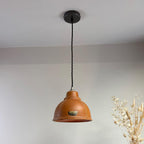 Genuine Leather Pendant Light – Hand-Stitched Leather Lampshade | Vintage Industrial Ceiling Light - MOOAZAA