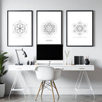 Geometric Wall Art | Set of 3 Sacred Geometry Wall art Prints