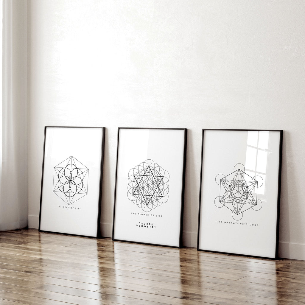 Geometric Wall Art | Set of 3 Sacred Geometry Wall art Prints