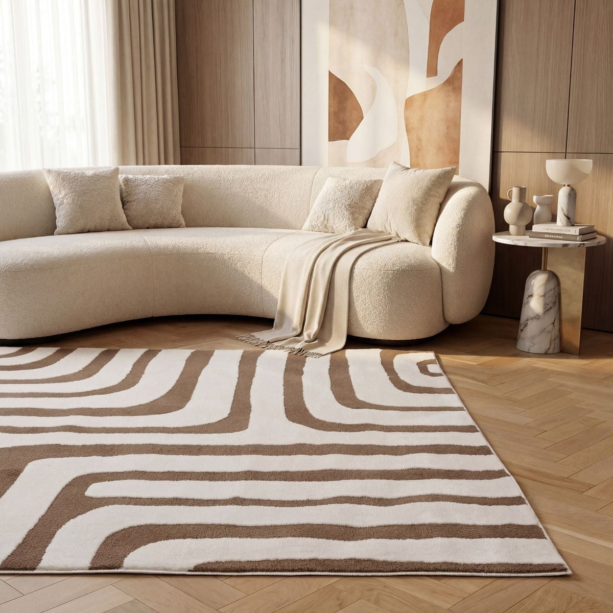 Loft Geometric Brown Rug