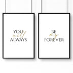 First anniversary gift for couple | set of 2 wall art prints for Bedroom