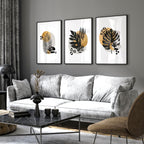 Unique Wall Art for Living Room – Set of 3 Framed Prints