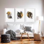 Unique Wall Art for Living Room – Set of 3 Framed Prints