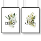 Framed bathroom wall art | Set of 2 unique wall art