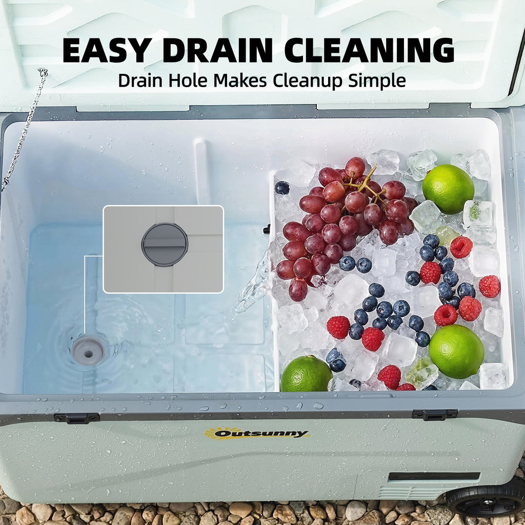 Outsunny 42.5L Compressor Car Fridge Freezer, Camping Refrigerator with App Control, 20℃-20℃