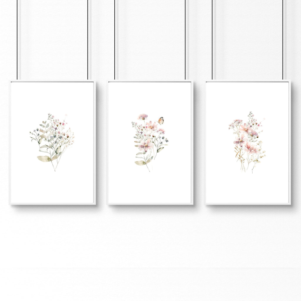 Hallway Prints Set of 3 | Pastel Shabby Chic Wall Art