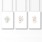 Hallway Prints Set of 3 | Pastel Shabby Chic Wall Art