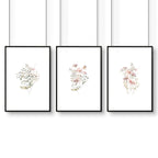 Hallway Prints Set of 3 | Pastel Shabby Chic Wall Art