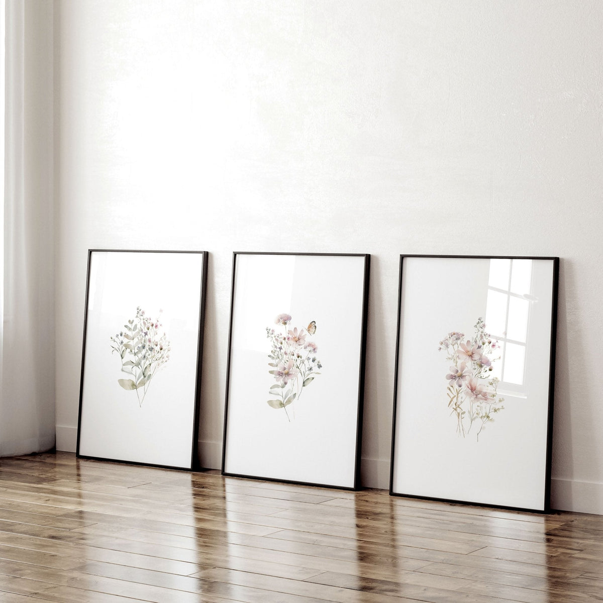 Hallway Prints Set of 3 | Pastel Shabby Chic Wall Art