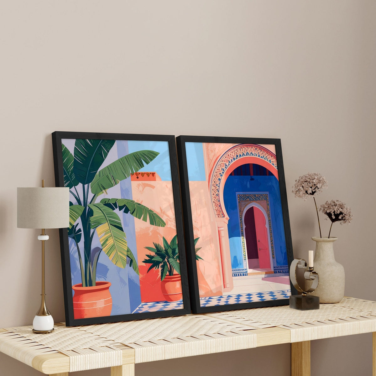 Moroccan Art Prints | Set of 2 Hallway Wall Decor