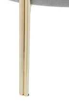 Hayes Round Grey Velvet Stool - MOOAZAA