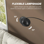 HOMCOM Arc Floor Lamp for Living Room, Modern Adjustable Standing Lamp with Faux Black Marble Base Black - MOOAZAA