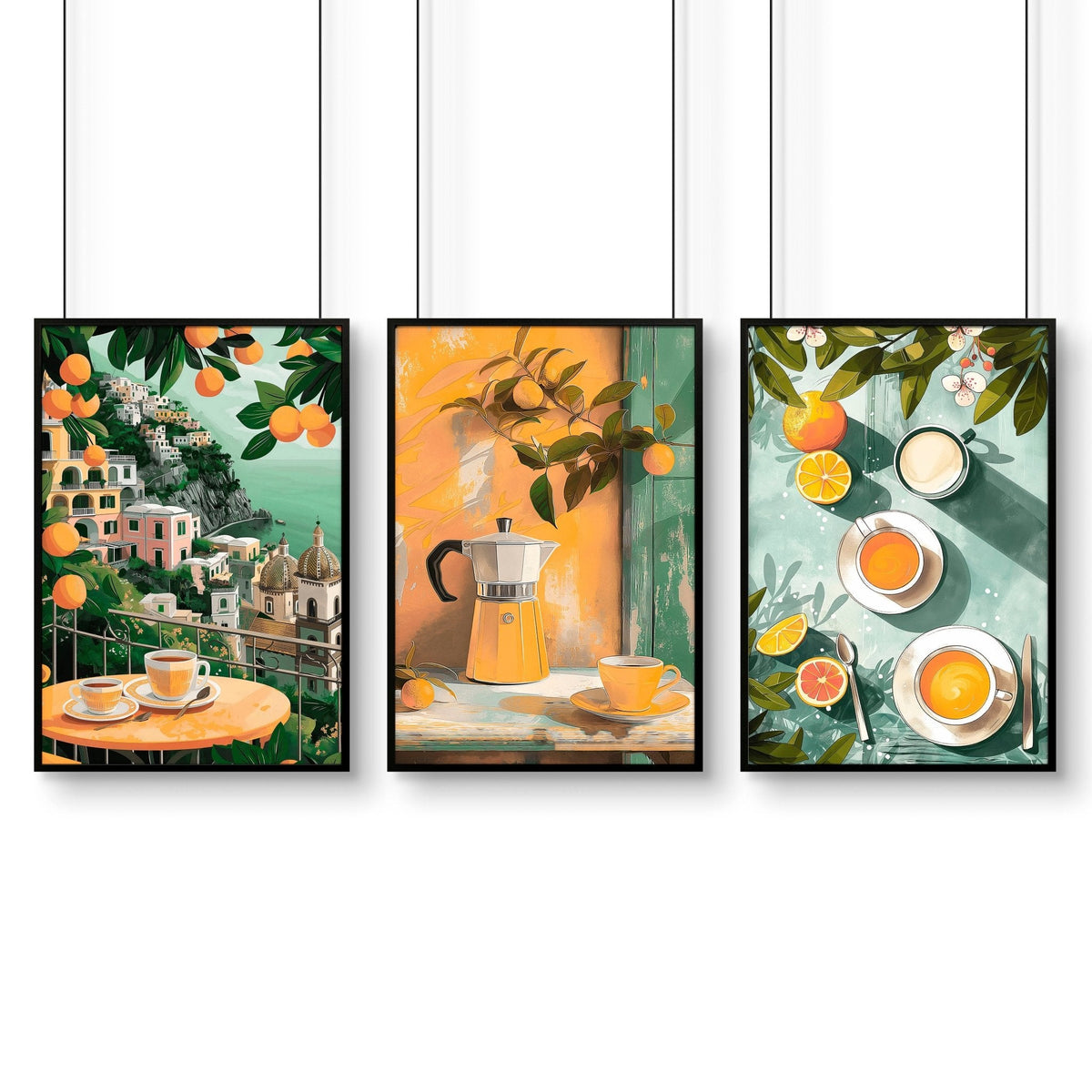 Home Decor Items For Kitchen | Set of 3 Italian Lifestyle Wall art Prints