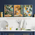 Home Decor Items For Kitchen | Set of 3 Italian Lifestyle Wall art Prints