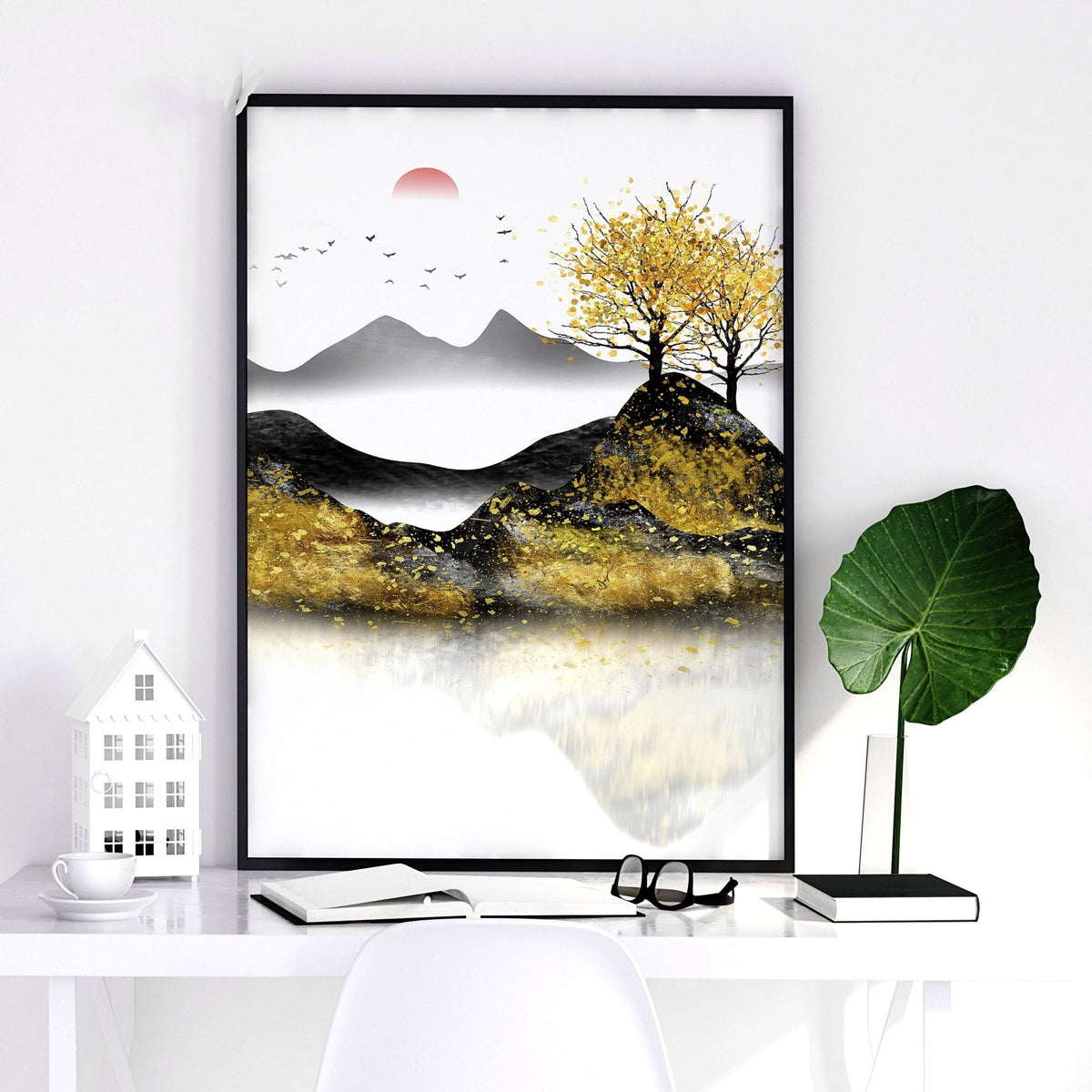 Art for Home Office – Set of 3 Japanese Wall Prints