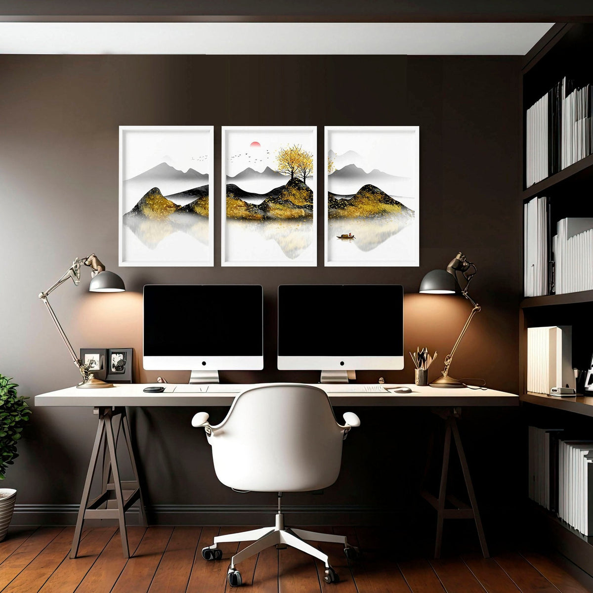 Art for Home Office – Set of 3 Japanese Wall Prints