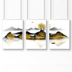 Art for Home Office – Set of 3 Japanese Wall Prints