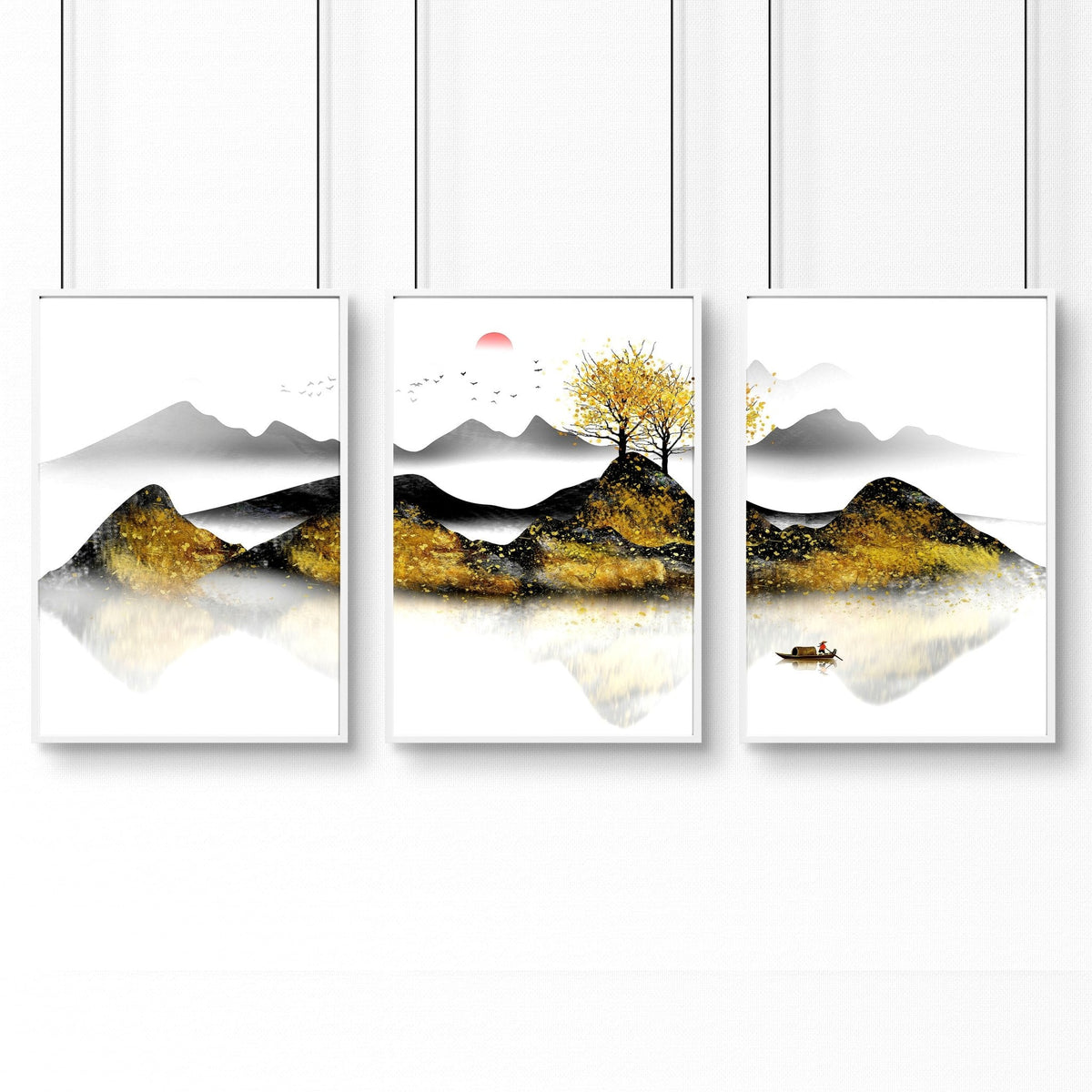 Art for Home Office – Set of 3 Japanese Wall Prints