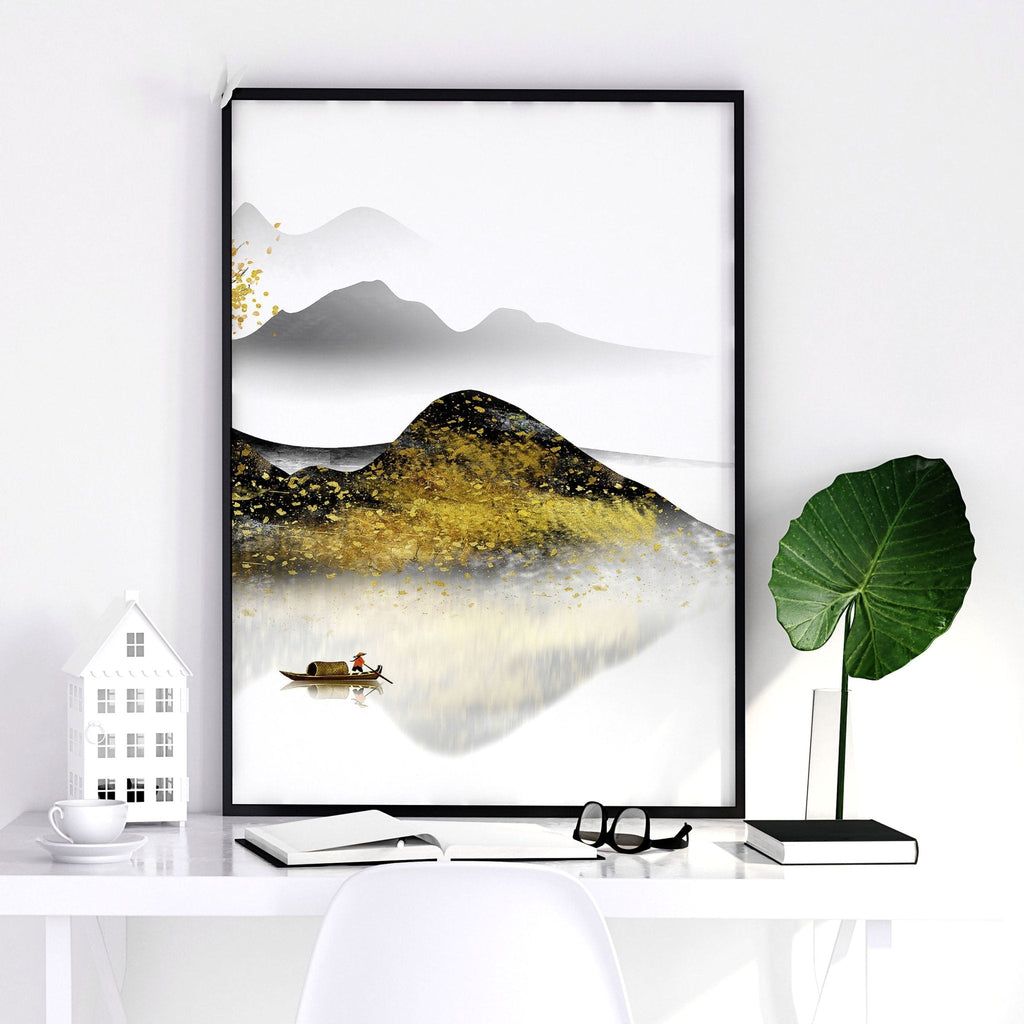 Art for Home Office – Set of 3 Japanese Wall Prints
