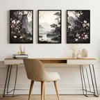 Chinoiserie Posters | Set of 3 Black & White Wall Prints