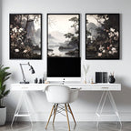 Chinoiserie Posters | Set of 3 Black & White Wall Prints