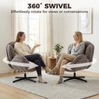 HOMCOM Modern Wingback Accent Chair, Velvet Armchair with Four-Star Base, S-Springs, Swivel, Grey