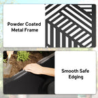 Outsunny Metal Garden Bed for Garden with Trellis, Raised Garden Bed with Privacy Screen, Geometric Slatted Cut-Out