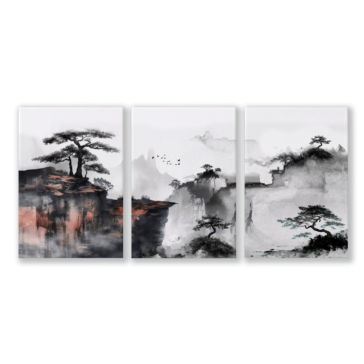 Ideas For Bedroom Wall Art | Set of 3 Asian Inspired Wall art Prints